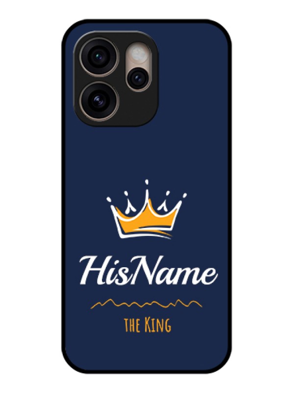 Custom Oppo Reno 15 Pro 5G Custom Glass Phone Case - King With Name Design