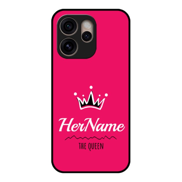 Oppo Reno 15 Pro 5G Custom Glass Phone Case - Queen With Name Design Oppo Reno 15 Pro 5G Custom Glass Phone Case - Queen With Name Design