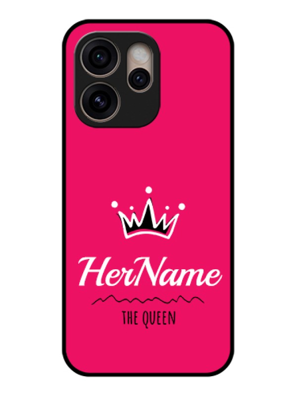 Custom Oppo Reno 15 Pro 5G Custom Glass Phone Case - Queen With Name Design