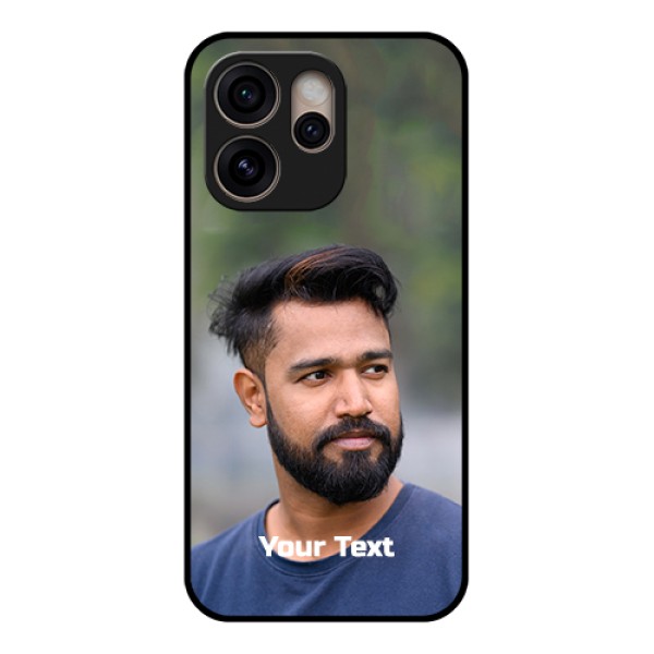 Oppo Reno 15 Pro 5G Custom Glass Phone Case - Photo With Text Design