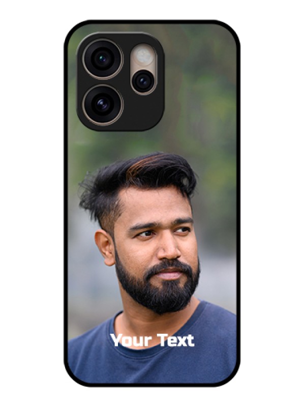 Custom Oppo Reno 15 Pro 5G Custom Glass Phone Case - Photo With Text Design