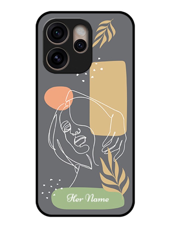 Custom Oppo Reno 15 Pro 5G Custom Glass Phone Case - Gazing Woman Line Art Design