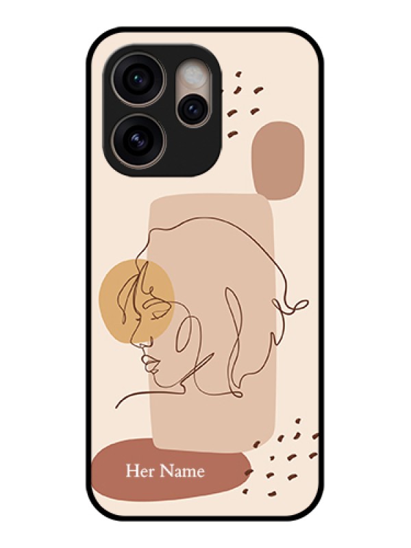 Custom Oppo Reno 15 Pro 5G Custom Glass Phone Case - Calm Woman Line Art Design