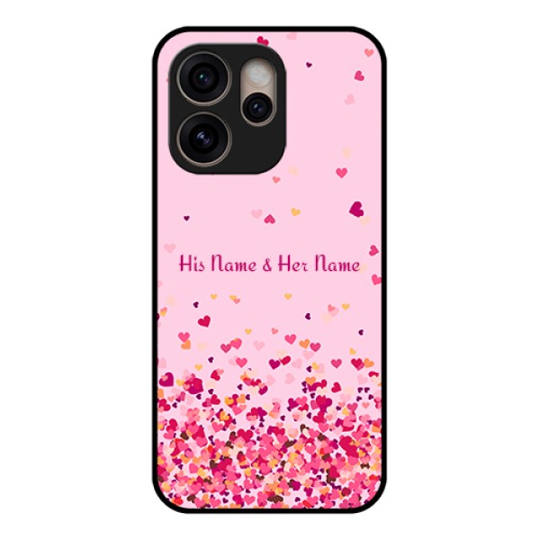 Oppo Reno 15 Pro 5G Custom Glass Phone Case - Floating Hearts Design