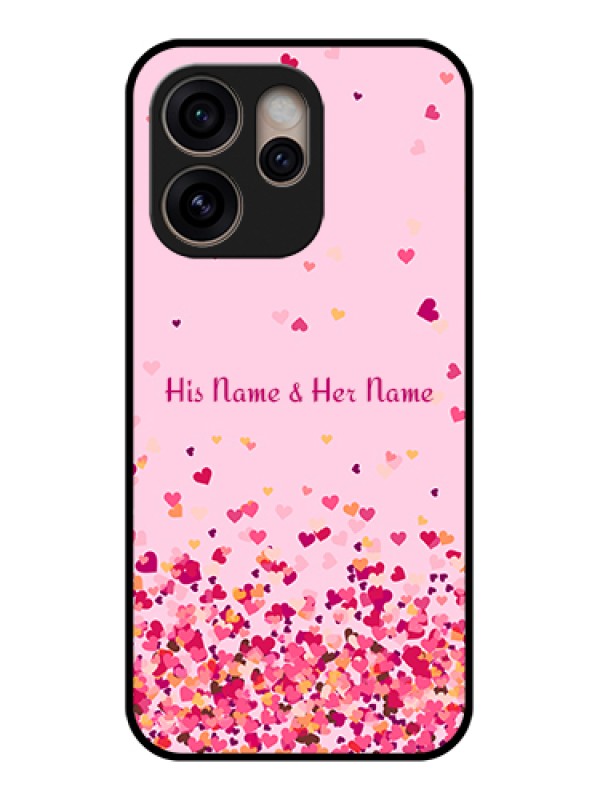 Custom Oppo Reno 15 Pro 5G Custom Glass Phone Case - Floating Hearts Design