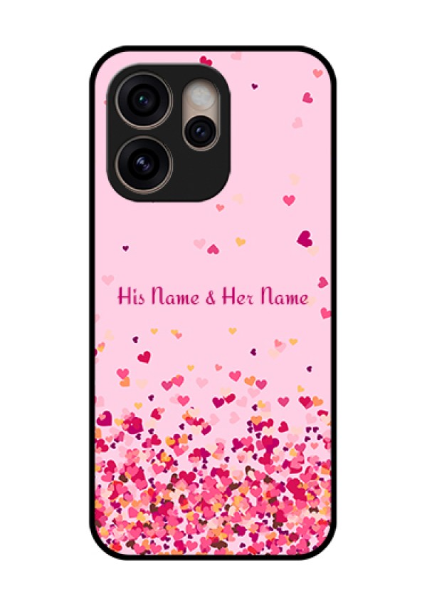 Oppo Reno 15 Pro 5G Custom Glass Phone Case - Floating Hearts Design