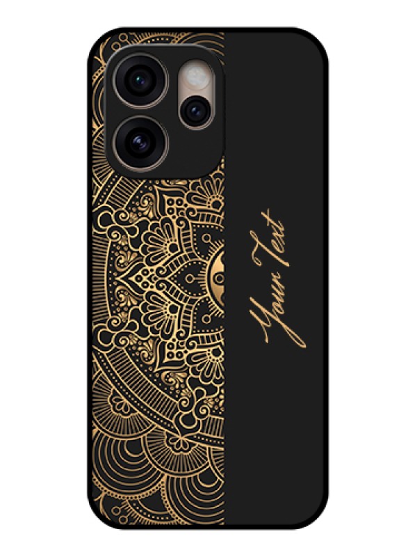 Custom Oppo Reno 15 Pro 5G Custom Glass Phone Case - Mandala Art With Custom Text Design