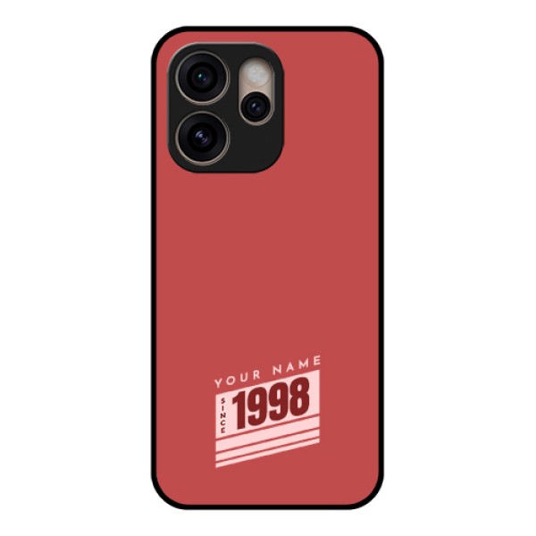 Oppo Reno 15 Pro 5G Custom Glass Phone Case - Red Custom Year Of Birth Design Oppo Reno 15 Pro 5G Custom Glass Phone Case - Red Custom Year Of Birth Design