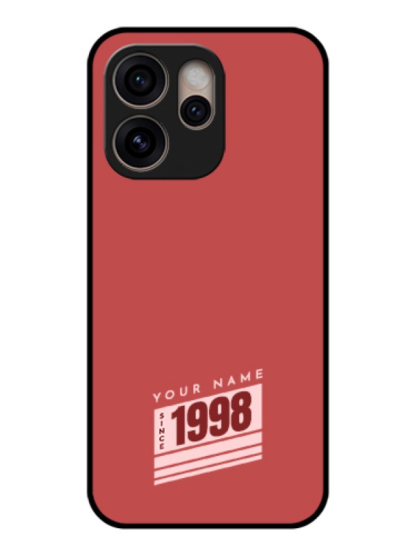 Custom Oppo Reno 15 Pro 5G Custom Glass Phone Case - Red Custom Year Of Birth Design