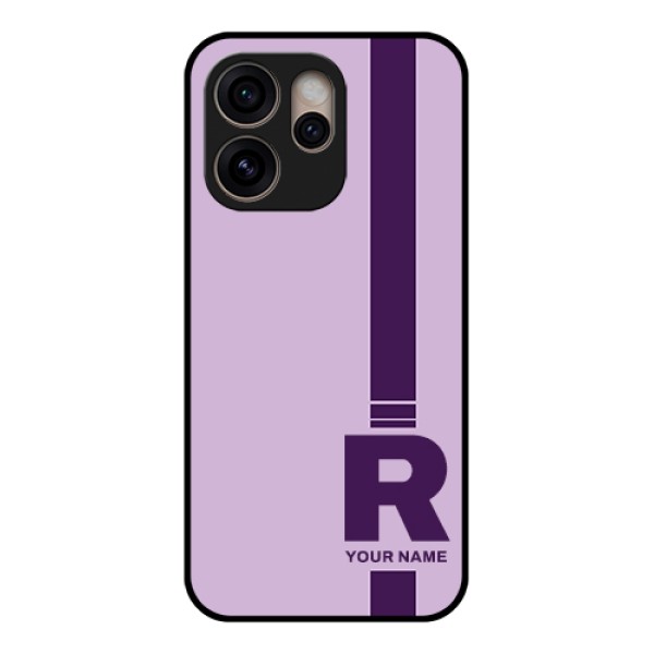 Oppo Reno 15 Pro 5G Custom Glass Phone Case - Simple Dual Tone Stripe With Name Design