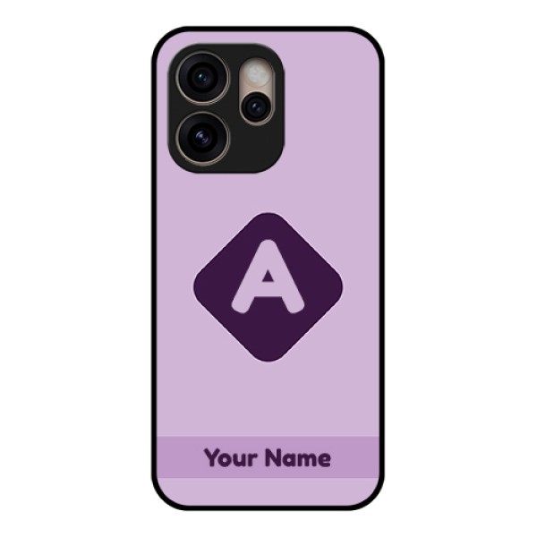 Oppo Reno 15 Pro 5G Custom Glass Phone Case - Custom Letter In Curved Badge Design