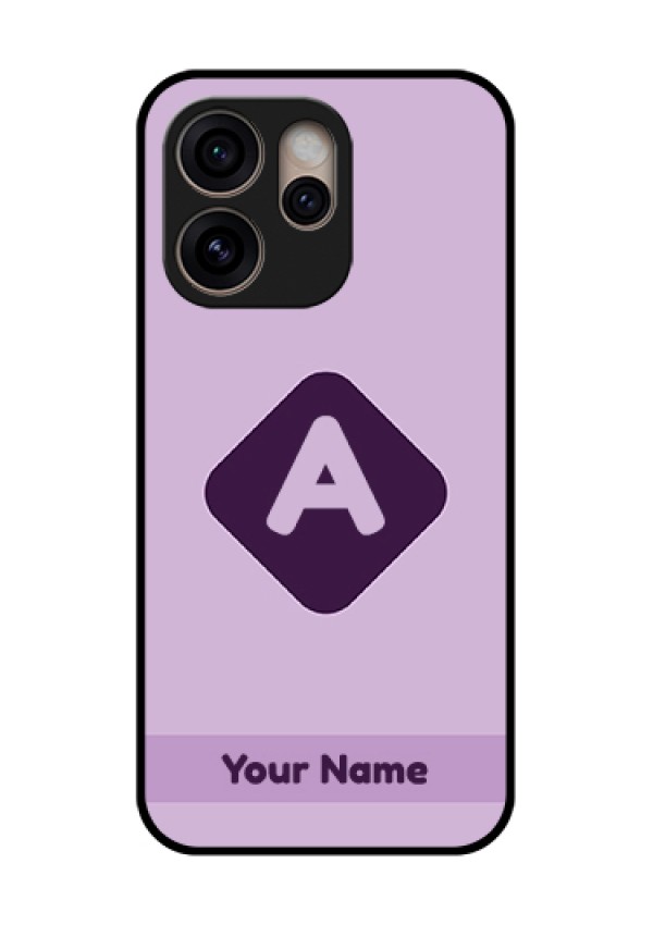 Oppo Reno 15 Pro 5G Custom Glass Phone Case - Custom Letter In Curved Badge Design