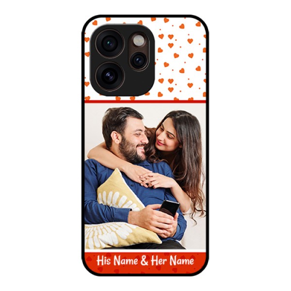 Oppo Reno 15 Pro Mini 5G Custom Glass Phone Case - Orange Love Symbol Design Oppo Reno 15 Pro Mini 5G Custom Glass Phone Case - Orange Love Symbol Design