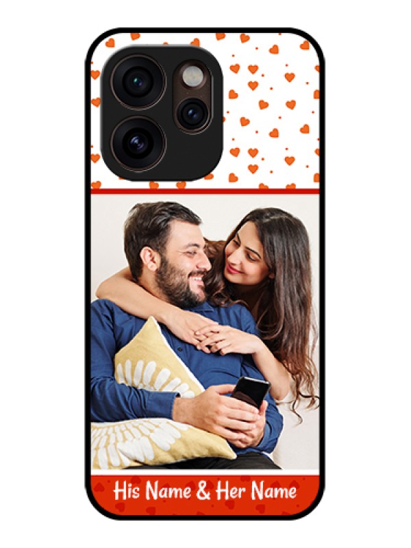 Custom Oppo Reno 15 Pro Mini 5G Custom Glass Phone Case - Orange Love Symbol Design