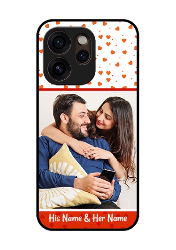 Oppo Reno 15 Pro Mini 5G Custom Glass Phone Case - Orange Love Symbol Design