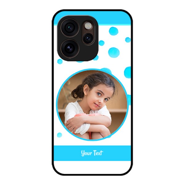 Oppo Reno 15 Pro Mini 5G Custom Glass Phone Case - Blue Bubbles Pattern Design Oppo Reno 15 Pro Mini 5G Custom Glass Phone Case - Blue Bubbles Pattern Design