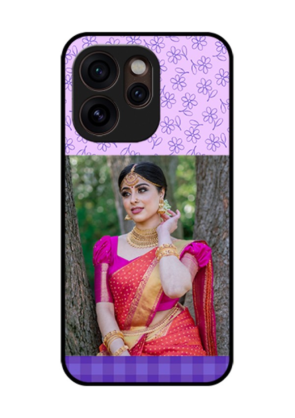 Oppo Reno 15 Pro Mini 5G Custom Glass Phone Case - Purple Floral Design