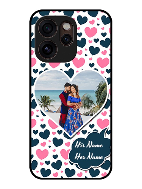 Custom Oppo Reno 15 Pro Mini 5G Custom Glass Phone Case - Pink & Blue Heart Design