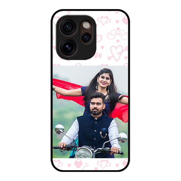 Oppo Reno 15 Pro Mini 5G Custom Glass Phone Case - Pink Flying Heart Design