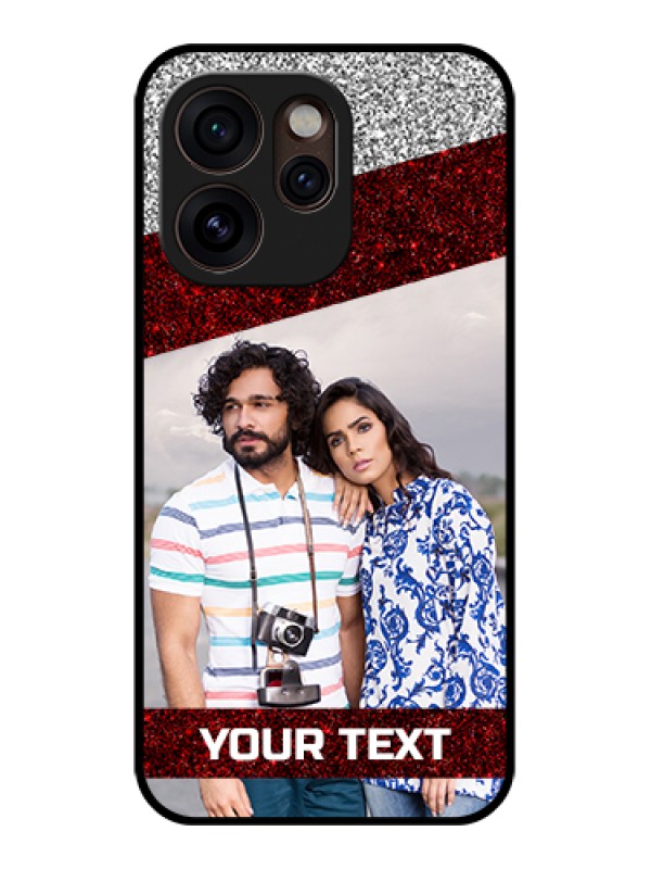 Custom Oppo Reno 15 Pro Mini 5G Custom Glass Phone Case - Image Holder With Glitter Strip Design