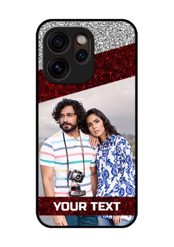 Oppo Reno 15 Pro Mini 5G Custom Glass Phone Case - Image Holder With Glitter Strip Design