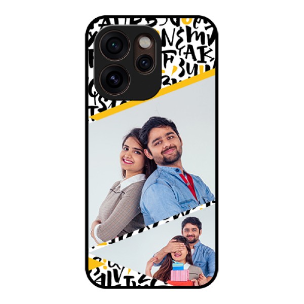 Oppo Reno 15 Pro Mini 5G Custom Glass Phone Case - Letters Pattern Design