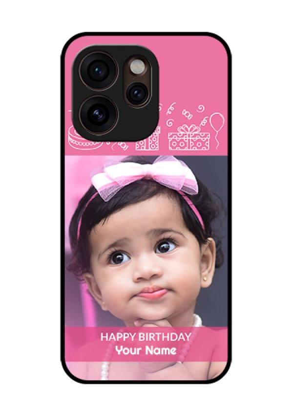 Oppo Reno 15 Pro Mini 5G Custom Glass Phone Case - With Birthday Line Art Design