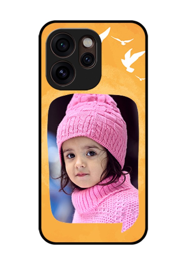 Oppo Reno 15 Pro Mini 5G Custom Glass Phone Case - Water Color Design With Bird Icons