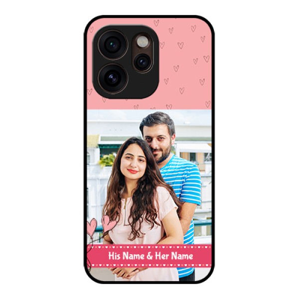 Oppo Reno 15 Pro Mini 5G Custom Glass Phone Case - Love Design Peach Color