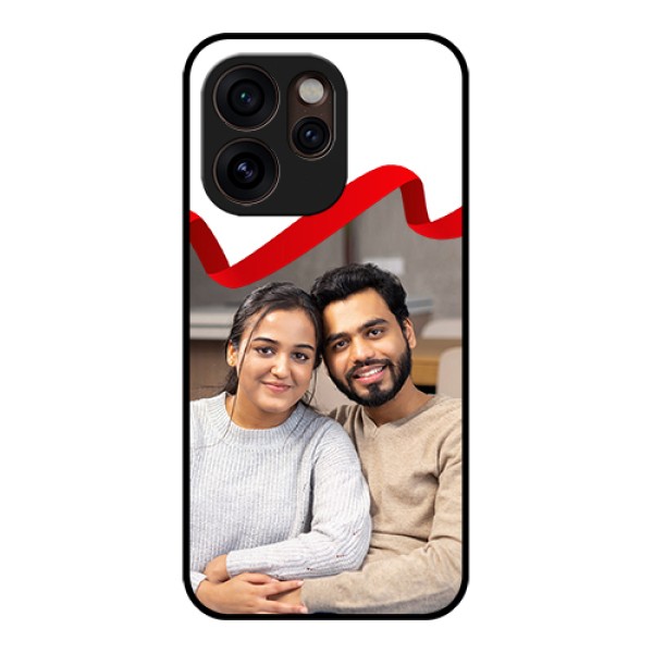 Oppo Reno 15 Pro Mini 5G Custom Glass Phone Case - Red Ribbon Frame Design