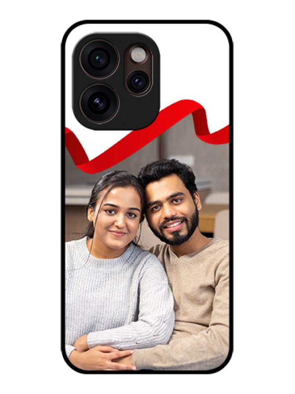 Custom Oppo Reno 15 Pro Mini 5G Custom Glass Phone Case - Red Ribbon Frame Design