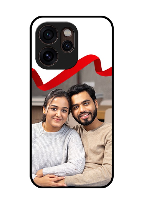 Oppo Reno 15 Pro Mini 5G Custom Glass Phone Case - Red Ribbon Frame Design