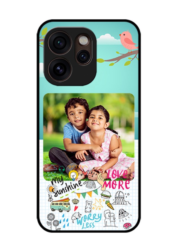 Oppo Reno 15 Pro Mini 5G Custom Glass Phone Case - Doodle Love Design