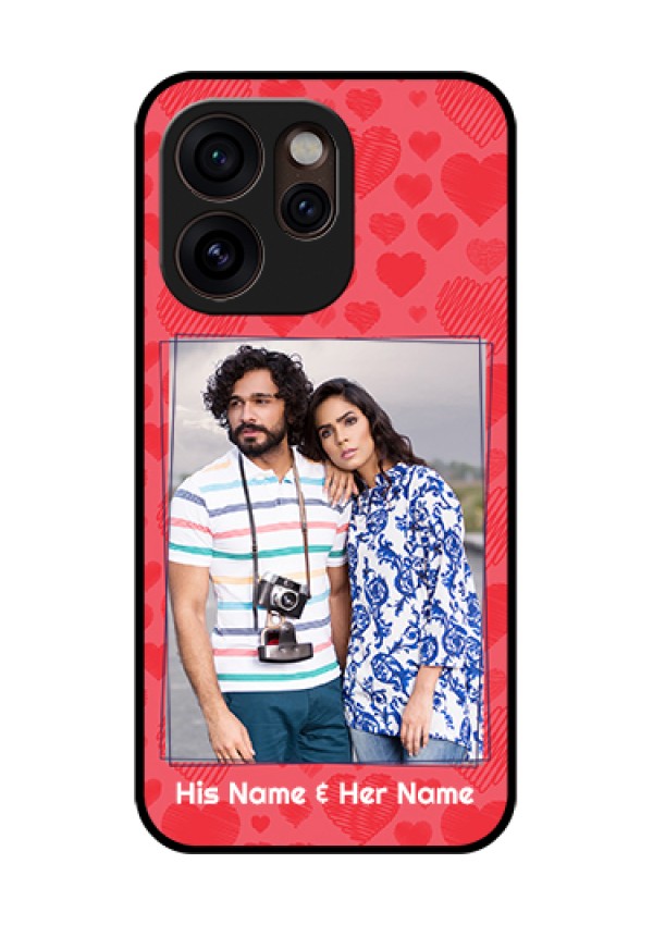 Oppo Reno 15 Pro Mini 5G Custom Glass Phone Case - With Red Heart Symbols Design