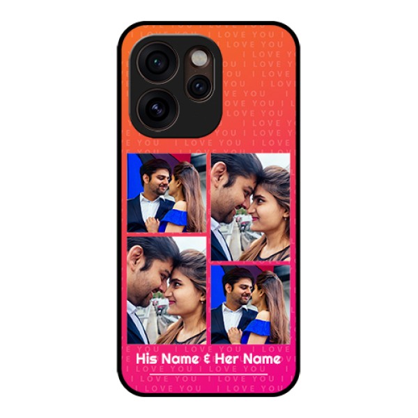 Oppo Reno 15 Pro Mini 5G Custom Glass Phone Case - I Love You Pink Design