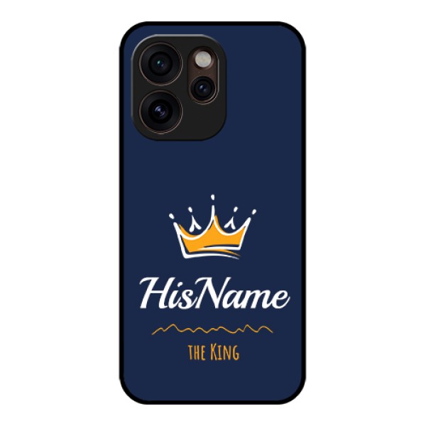Oppo Reno 15 Pro Mini 5G Custom Glass Phone Case - King With Name Design