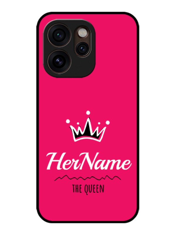 Custom Oppo Reno 15 Pro Mini 5G Custom Glass Phone Case - Queen With Name Design