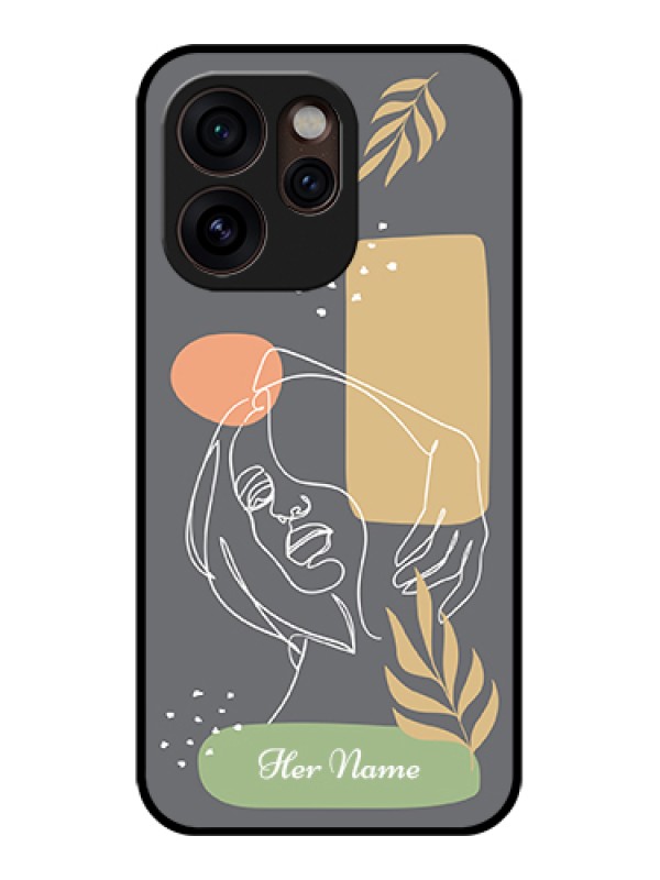 Custom Oppo Reno 15 Pro Mini 5G Custom Glass Phone Case - Gazing Woman Line Art Design