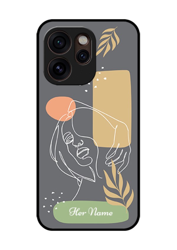 Oppo Reno 15 Pro Mini 5G Custom Glass Phone Case - Gazing Woman Line Art Design