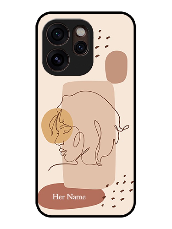 Custom Oppo Reno 15 Pro Mini 5G Custom Glass Phone Case - Calm Woman Line Art Design