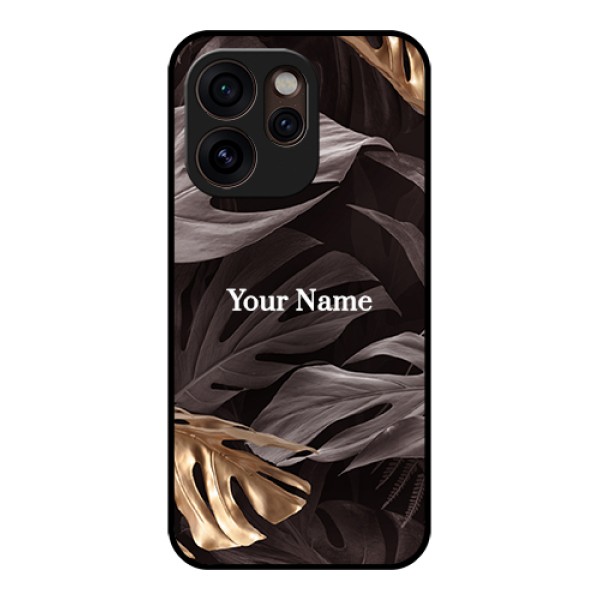 Oppo Reno 15 Pro Mini 5G Custom Glass Phone Case - Wild Leaves Digital Paint Design Oppo Reno 15 Pro Mini 5G Custom Glass Phone Case - Wild Leaves Digital Paint Design