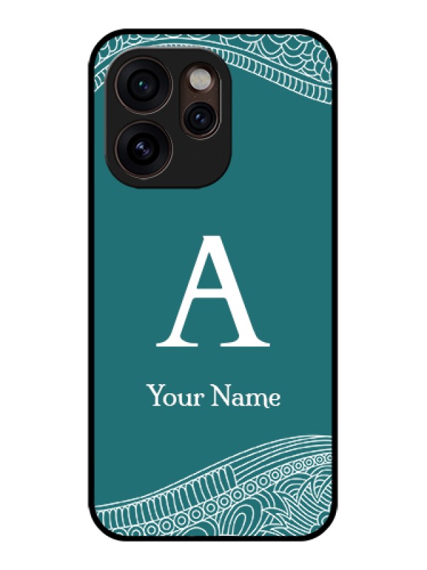 Custom Oppo Reno 15 Pro Mini 5G Custom Glass Phone Case - Line Art Pattern With Custom Name Design