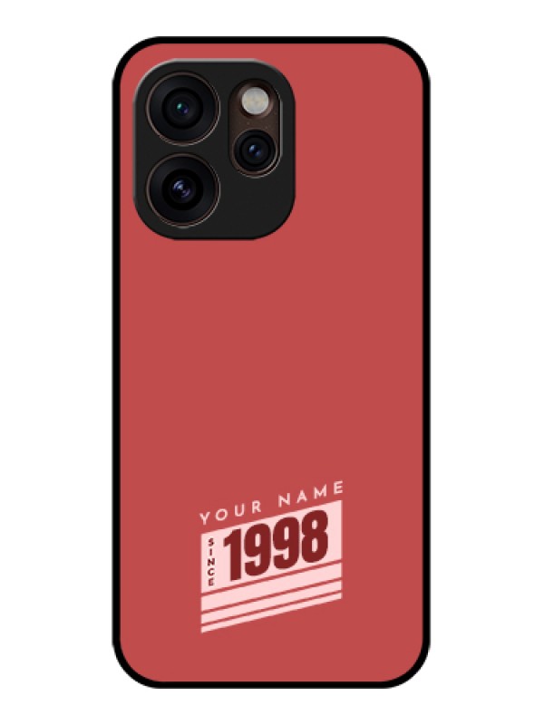 Custom Oppo Reno 15 Pro Mini 5G Custom Glass Phone Case - Red Custom Year Of Birth Design