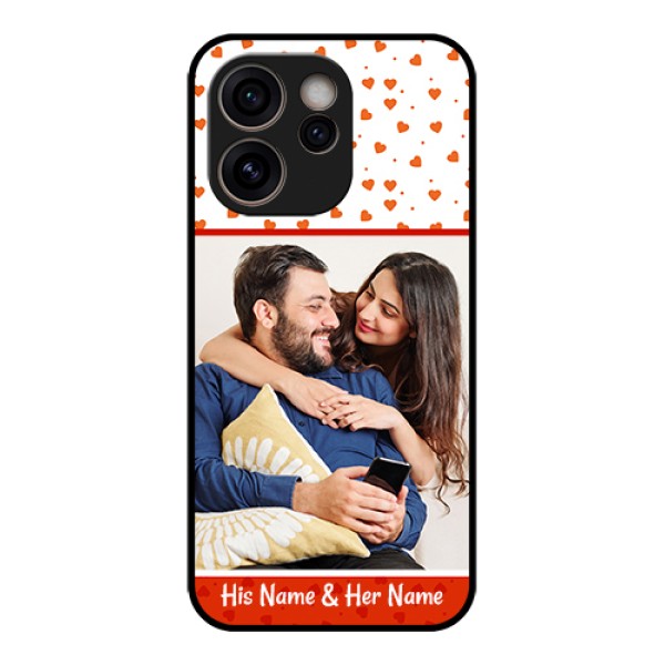 Oppo Reno 15C 5G Custom Glass Phone Case - Orange Love Symbol Design Oppo Reno 15C 5G Custom Glass Phone Case - Orange Love Symbol Design