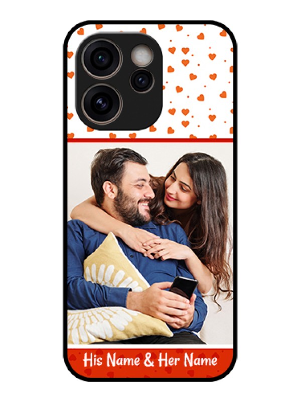 Custom Oppo Reno 15C 5G Custom Glass Phone Case - Orange Love Symbol Design