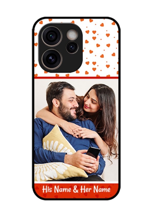 Oppo Reno 15C 5G Custom Glass Phone Case - Orange Love Symbol Design