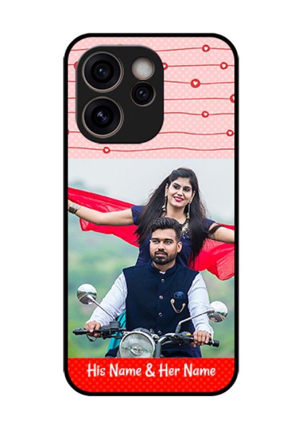 Oppo Reno 15C 5G Custom Glass Phone Case - Red Pattern Case Design