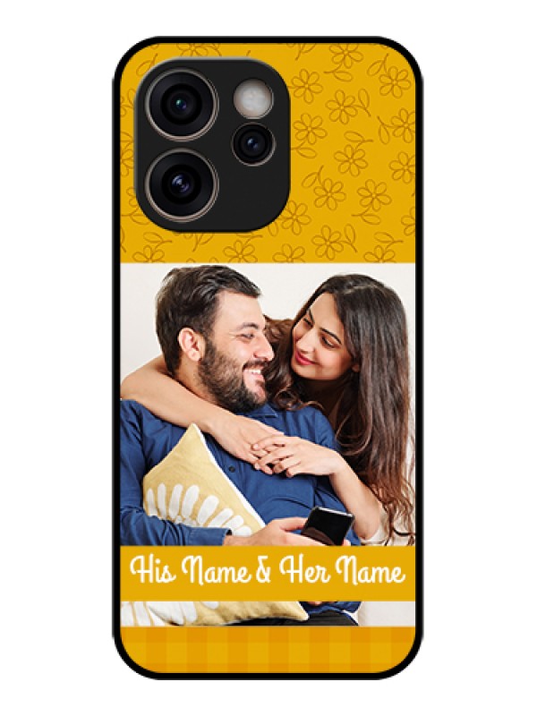 Custom Oppo Reno 15C 5G Custom Glass Phone Case - Yellow Floral Design