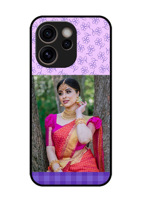 Oppo Reno 15C 5G Custom Glass Phone Case - Purple Floral Design