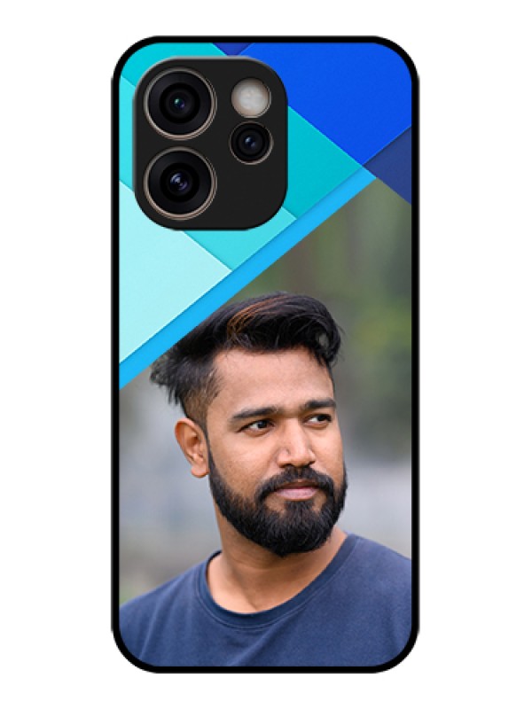 Custom Oppo Reno 15C 5G Custom Glass Phone Case - Blue Pattern Design